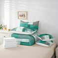 Light Green White Grey Queen Comforter Set 7Piece Aesthetic Bed in a