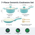 thumbnail image 5 of M MELENTA 7-Piece Nonstick Ceramic Cookware Set, Compact Kitchen Pots and Pans Set, Induction Cookware with Frying Pan & Saucepan, 5 of 5