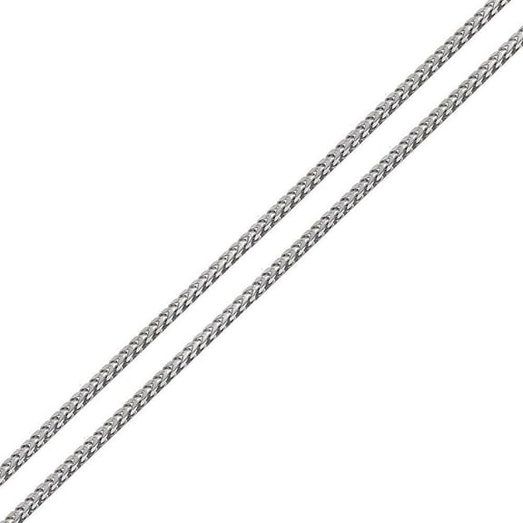 Rhodium Plated 925 Sterling Silver Franco Chain 2mm Made in Italy 20" Jewelry Female Unisex