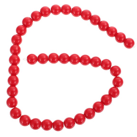 SKISUNO Red Glass Beads Set for Jewelry Crafting, Round Beads for Projects, Home Decor, and Supplies