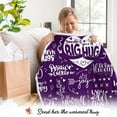 thumbnail image 3 of Sending Big Hugs Purple Wearable Blanket Hoodie Sherpa Fleece - Birthdays Gifts for Women - Inspirational Gift for Women Friends, 3 of 6