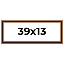 39x13 Frame Gold Brown Plein Air Vintage Solid Wood Picture Frame | 1.75 Inches Moulding Width |