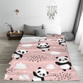 thumbnail image 5 of Cauagu Panda Flying in the Sky Between Clouds and Star Pattern Flannel Bed Blankets,Fleece Blanket Comfortable Air Conditioning Blanket for Sofa Bed Travel Couch & Living Room -60"x50", 5 of 8