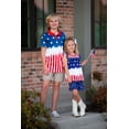 thumbnail image 2 of Millie Loves Lily Girls Red, White & Blue American Flag Patriotic  Stars & Stripes Top & Short Set, Big Girls Size 8, 2-PCS, 2 of 6