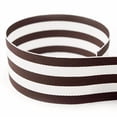 thumbnail image 1 of 3/8"" Brown & White Taffy Striped Grosgrain Ribbon - 20 Yards - USA | American Made - (Multiple Widths & Yardages Available), 1 of 2