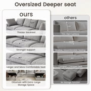 The Magic Home 79 Sofa Couch, Cloud Modular Sectional Sofa, Linen Loveseat Modern Comfy Cloud Sofa for Living Room, Apartment, Small Space, Washable Replaceable Covers, 2 Seater Grey Couch