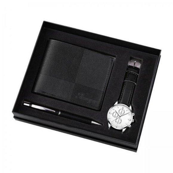 4xSet De Regalo Para Hombre Elegante Organizador Juego De Relojes Para Hombre Aniversario Cumpleaños Negro