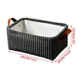 thumbnail image 3 of Storage Bin with Handles,Easy Clean Rectangular Fabric Organizer Basket for Bedroom Shelves 14.2x10.24x6.30 Inch,Dark Gray, 3 of 9