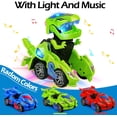 thumbnail image 3 of Transforming Dinosaur Car Toys with LED Light Music Automatic Deformation Dino Race Car Toys for Kids Boy Girls Toddlers 3 Year Old and Up Birthday Holiday Toy Gifts, 3 of 5