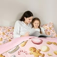 thumbnail image 5 of Homewish Kawaii Gingerbread Man Bedding Comforter Set,Cute Macaron Candy Cane Twin Comforter Sets,Pink Brown Bedding Set For Girls Kids,Breathable Home Decor Reversible,2-Piece, 5 of 8