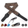 thumbnail image 1 of Embroidery Guitar Strap Soft Adjustable Guitar Shoulder Strap Bass Electric Guitar Strap With Buckle, 1 of 5