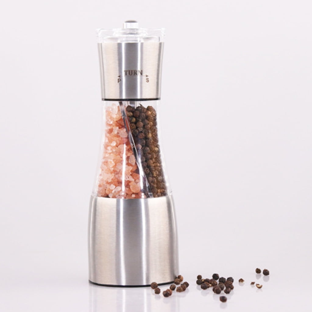Geemin Stainless Steel Salt Pepper Grinder Set Shaker Adjustable Coarseness Refillable