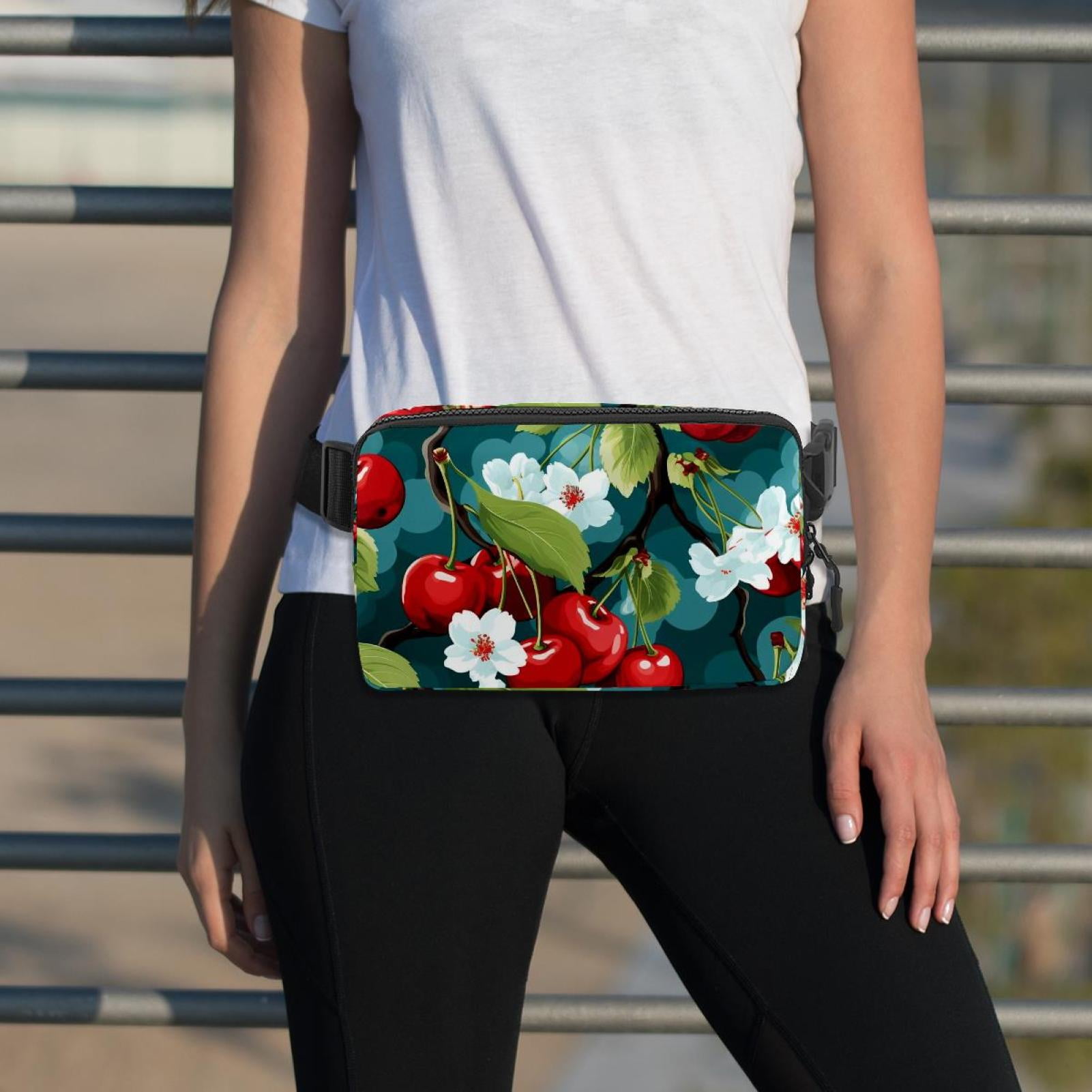Cherry Adjustable Lightweight Fanny Pack with Extension Strap - Unisex Belt Bag and Crossbody Bag