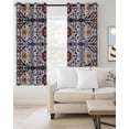 thumbnail image 2 of Boho Blue Yellow Blackout Curtains for Bedroom Living Room Darkening Curtains 96 Inches Long Retro Bohemian Flower Leaf Tribal Window Curtain 2 Panels Set Window Treatment Grommet Drapes 52"x96", 2 of 9