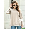 thumbnail image 3 of QINCAO Womens Long Sleeve Tops Crew Neck Pullover Casual Tunic Sweatshirts Apricot, 3 of 7