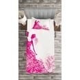 thumbnail image 3 of Ambesonne Pink Quilted Bedspread Set 2 Pcs, Dancing Couple Wedding, Twin Size, Magenta White, 3 of 3