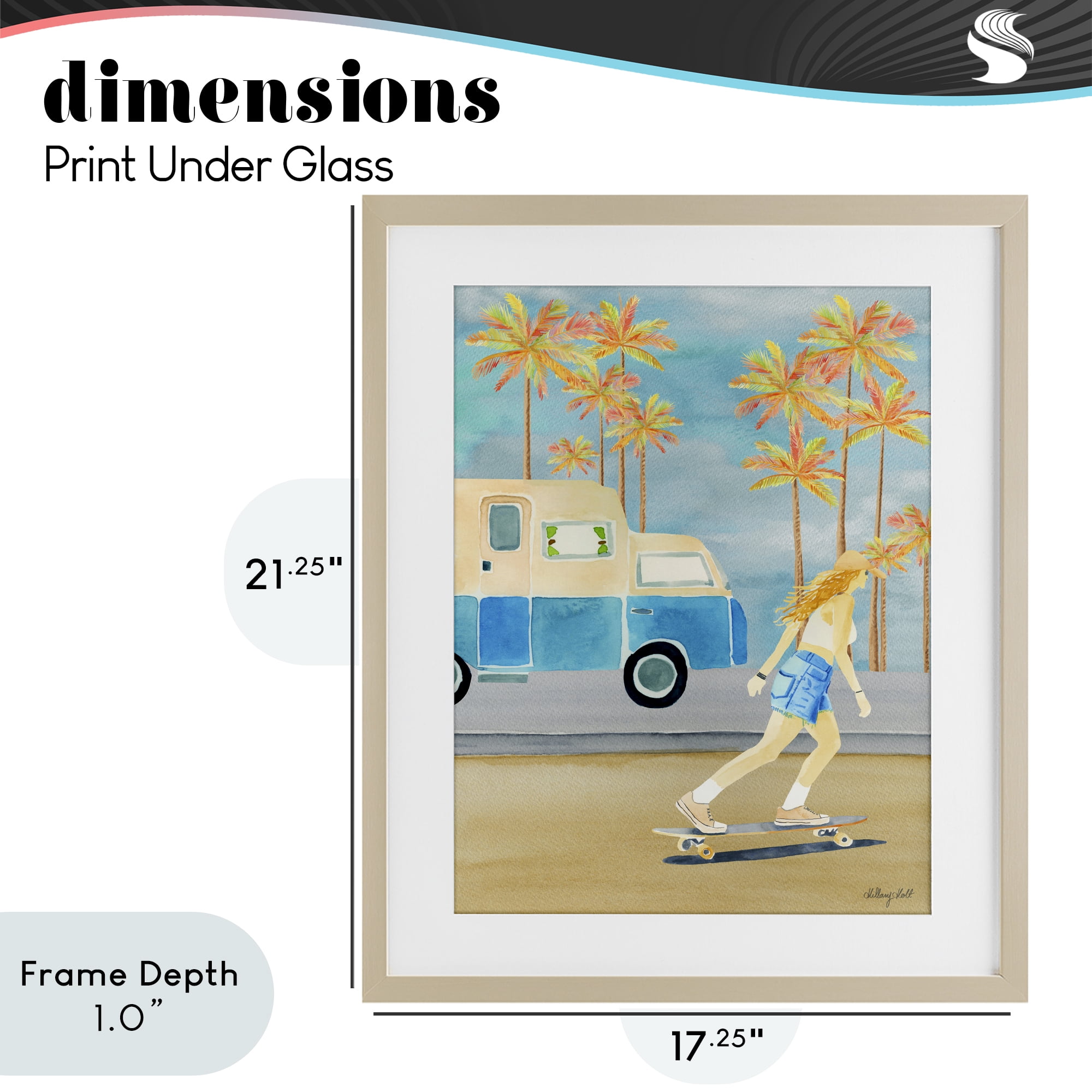 Stupell Industries Santa Monica Road Trip Birch Framed Print Under Glass, design by Hillary Holt
