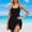 Black, variant on One Piece Swimdress Swimsuits for Women Belly Control Swim Dresses Skirt Bathing Suit Color Block Ribbed Swimwear