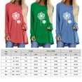 thumbnail image 2 of Women's Blouse Casual Dandelion Print Longline Shirt Long Sleeve Top Pullover Tee Shirts Blouse Size S-3XL, 2 of 5
