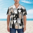 thumbnail image 4 of Goofa Colors Cats Hawaiian Shirt for Men, Unisex Summer Beach Casual Short Sleeve Button Down Shirts,Aloha Tropical Floral print shirt-XX-Large, 4 of 9