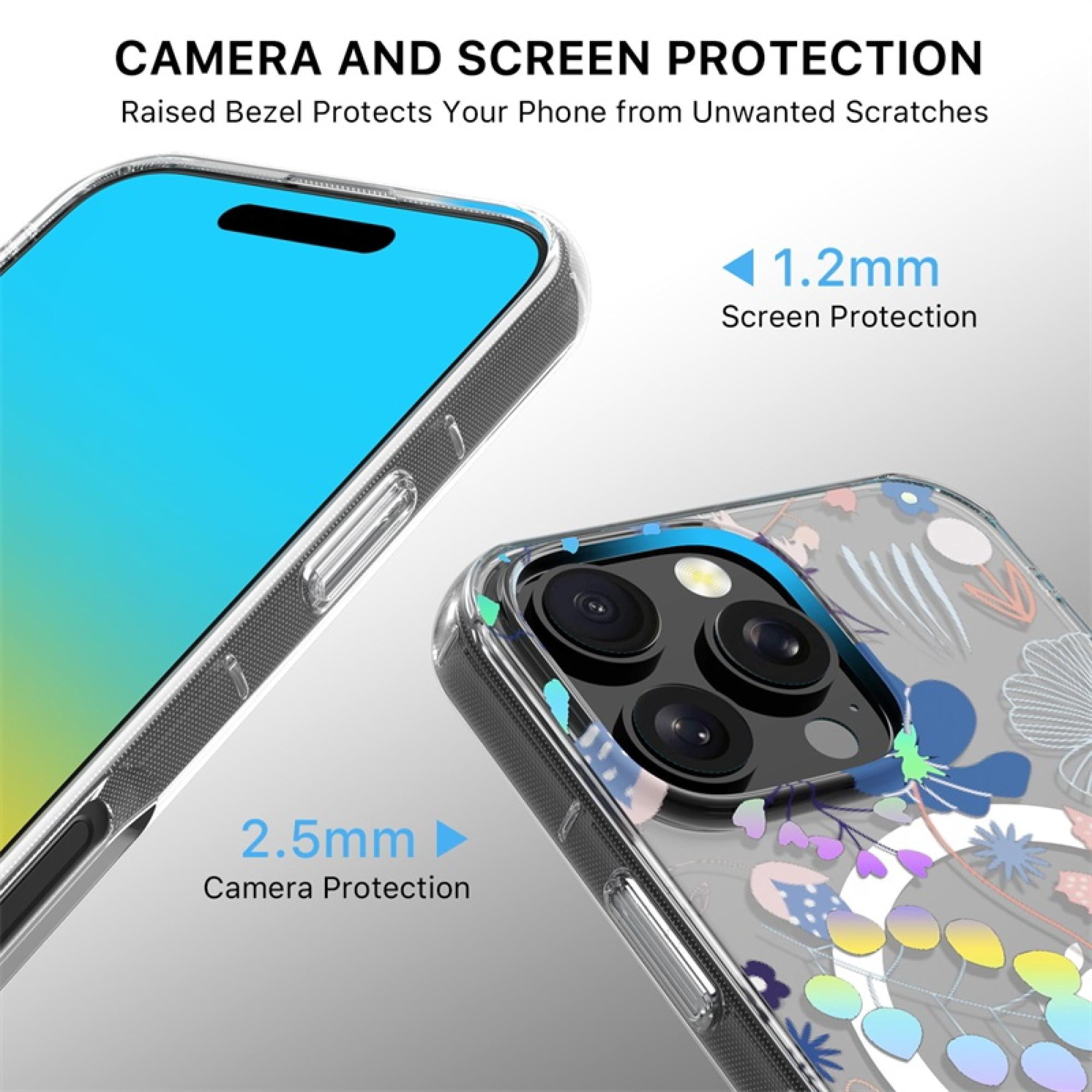 Magnetic Charging-Compatible Case for iPhone 16 Pro Max– Blossom Meadow | Elegant Floral Design with Drop Protection