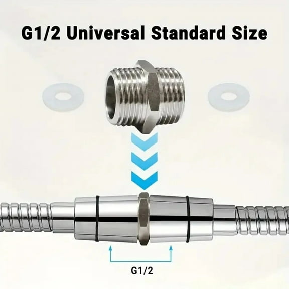 2 Pcs Shower Hose Extension Pipe Universal Hose Extender Bathroom Accessories For DIY Showers Bathrooms RVs Outdoor Showers