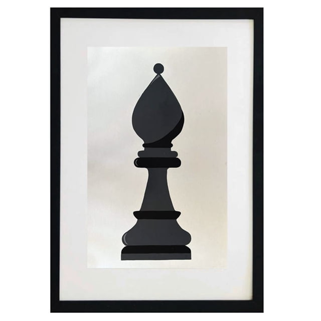 Cuadro de decorativo de ajedrez pintado 100% a mano colección MilleniArt enmarcado con madera y vidrio