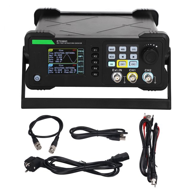 Function Generator 60MHz 200MSa/s 2 Channel Signal Source Arbitrary Waveform Frequency Meter Adjustable AC100‑240V EU Plug