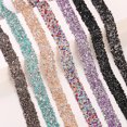 thumbnail image 2 of suxuMhao Decoration Rhinestone Ribbon, Self Adhesive Rhinestone Tape Rhinestone Trim, Crystal Rhinestone Ribbon Bling Rhinestone Ribbon Crystal Trim Ribbon, Black + Dark Gray, 0.59*393.7in, 1 Pack, 2 of 4