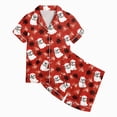 thumbnail image 4 of sdbrld Christmas Pjs for Kids Girls Pajamas Cute Short Sleeve Button Down Shirt and Shorts 2Pcs Matching Set Sizes 10-11 Years, 4 of 5