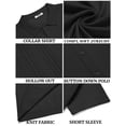 thumbnail image 5 of COOFANDY Mens Knit Button Down Shirt Vintage Short Sleeve Polo Shirts Casual Beach Tops Fashion Hawaiian Shirt, 5 of 6