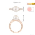 thumbnail image 5 of ANGARA Freshwater Cultured Pearl Ring with Diamond Collar in 14K Rose Gold for Women | June Birthstone, Birthday, Anniversary, Jewelry Gift for Women | Pearl Ring, 5 of 9