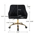 thumbnail image 3 of Swivel Office Chair, Modern Velvet Tufted Upholstered Desk Chair with Golden Five-Star Base, 360°Swivel Height Adjustable Armchair Accent Chair for Living Room Bedroom Home Office, Black, 3 of 7