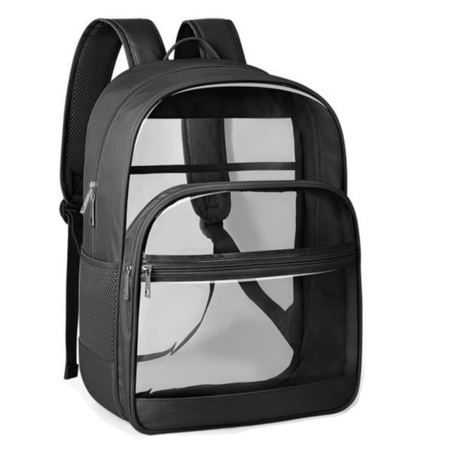 Hearthoom Clear PVC Backpack See Through Bookbag Reinforced Strap Waterproof Lightweight for Travel Gym Beach Essentials