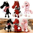 thumbnail image 4 of Horse Keychain, 2026 New Year of Horse Mascot Keychain, Stubborn Horses Plush Hanging Ornament for Bag, Cold Face Horses Pendant Wearing Scarf, Funny Couple Keychains, 4 of 6