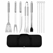 Jill Deaaa BBQ Grill Tools Set, 9‑Piece Heavy‑Duty Stainless Steel Grilling Utensils Kit with Portable Storage Case, Outdoor Cooking Accessories for Backyard Camping, Ideal Gift for Men