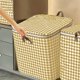 thumbnail image 5 of Amarillo Houndstooth bolsa de almacenamiento de gran capacidad plegable armario portátil de clasificación de ropa de almacenamiento con cremallera asa reforzada para el hogar, 5 of 7