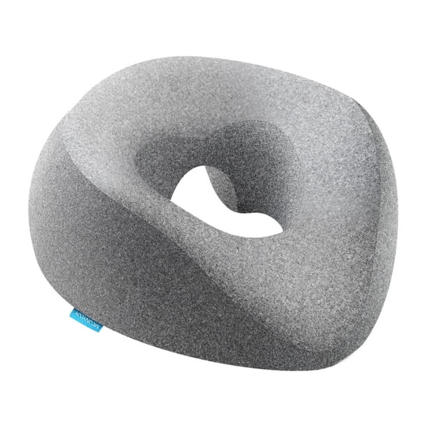 Almohada de espuma viscoelástica para , versátil, transpirable, ergonómica, para masajes, reposacabezas, para viajes, salones de belleza y Gris