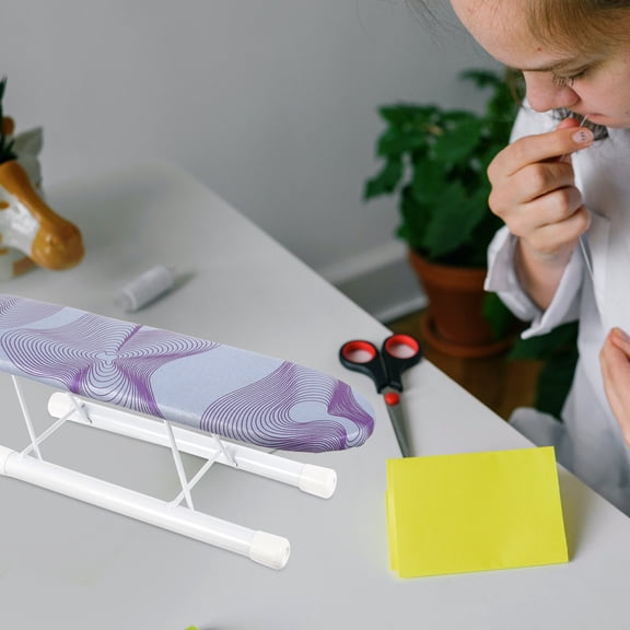 Topbathy Violet Small Portable Ironing Board with Stable Support and Anti Skip Bottom for Home Use