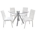 thumbnail image 1 of Best Master Contemporary 5-Piece Dinette Set with Faux Leather Chair in White, 1 of 3