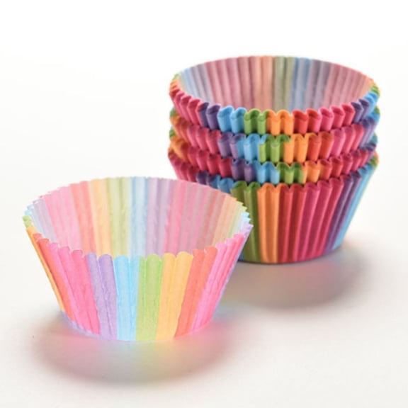 MLINS Assorted Color Paper Cupcake Wrappers for Baking Use Sturdy Flexible and NonStick 100 Pcs