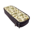 thumbnail image 6 of Picia Monkeys and Pinealpples Pattern Large Capacity PU Leather Pencil Case Organizer Pen Marker Holder Double Zipper Storage Bag Big Pencil Pouch for College Office, 6 of 6