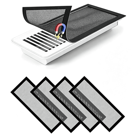 SELIVO Magnetic Vent Covers Screen 4 Pack - 4X10 Inch Air Vent Filters with Durable Pvc Frame,Washable Mesh Screen for Home Hvac,Floor Registers & Vents - Secure Fit,Easy Installation