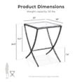 thumbnail image 2 of Lalia Modern Tempered Glass Top Side Table with Forged Metal Frame, Matte Gray, 2 of 15