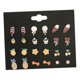 thumbnail image 4 of Bulk 12 Pairs Ear Stud Mixed Cartoon Earrings For Women Girl Jewelry Gift------Product code 60640, 4 of 5