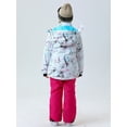 thumbnail image 3 of SEARIPE Girl's Winter Skisuit Set, Winter Thicken Warm Hooded Ski Jacket Bib Pants Set Windproof Waterproof Rose Red US4, 3 of 9