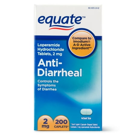 Equate Anti-Diarrheal Loperamide Hydrochloride Caplets, 2 mg, 200 Ct