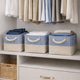 thumbnail image 6 of A*Homeist Medium Thick Linen Storage Bins Toy Storage Baskets with Handles,12.6x8.3x7.9”, 3pcs, 6 of 6