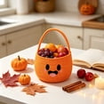 thumbnail image 4 of Halloween Basket 9.05x7.87 Inch Cute Ghost Candy Bucket Non-Woven Fabric Trick or Treat Basket with Handle for Kids Party Favors, 4 of 6