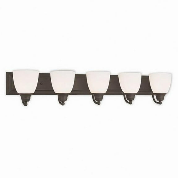 5 Light Bathroom Light in Traditional Style 36 inches Wide By 7 inches High-Bronze Finish Bailey Street Home 218-Bel-1875284